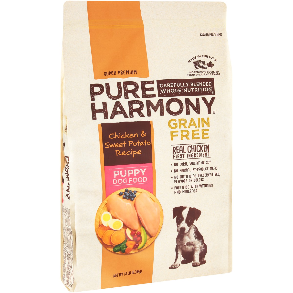 slide 5 of 9, Pure Harmony Puppy Grain Free Super Premium Chicken & Sweet Potato Recipe Dog Food 14 lb, 14 lb