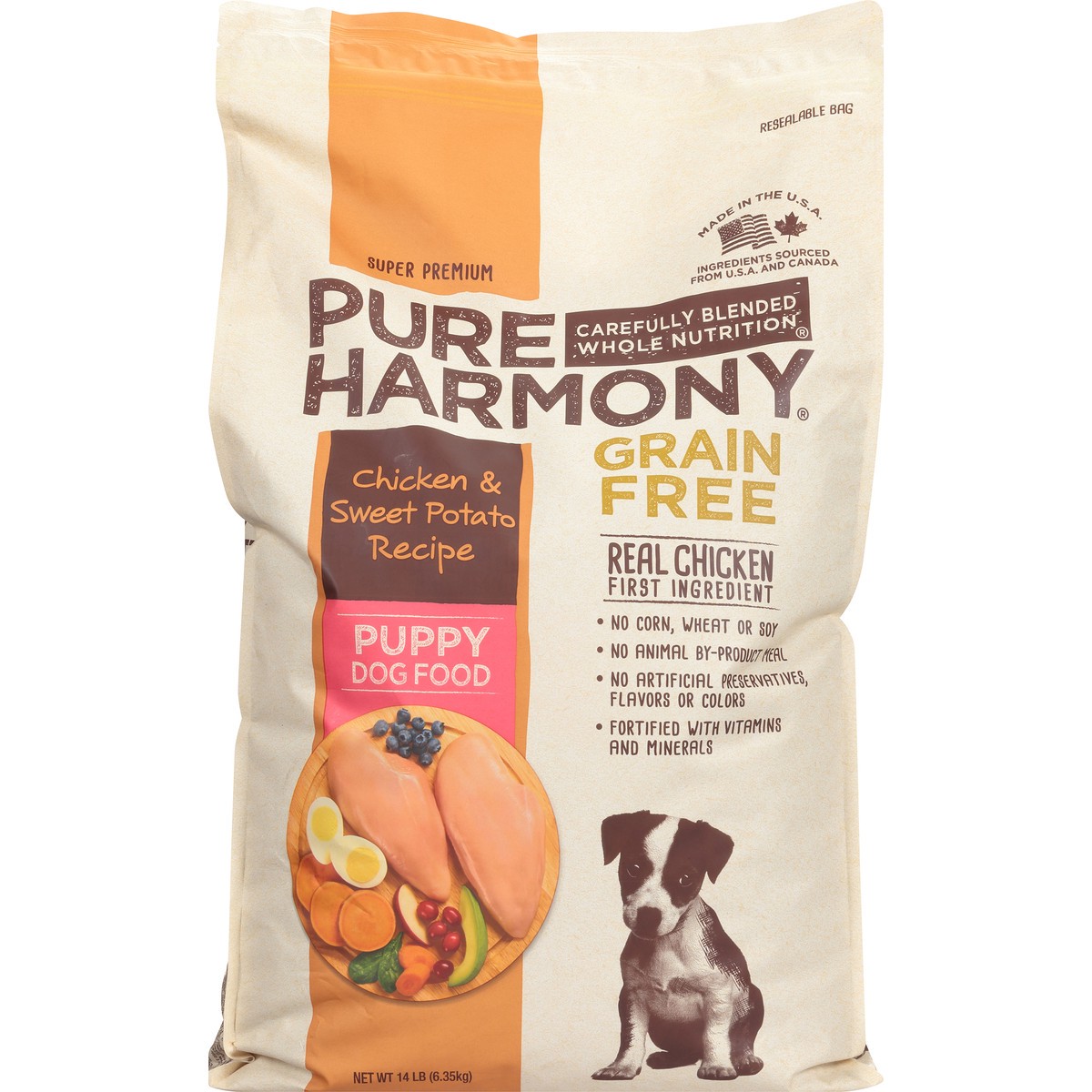 slide 8 of 9, Pure Harmony Puppy Grain Free Super Premium Chicken & Sweet Potato Recipe Dog Food 14 lb, 14 lb
