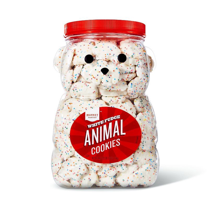 slide 1 of 2, White Fudge Animal Cookies - 44oz - Market Pantry™, 44 oz