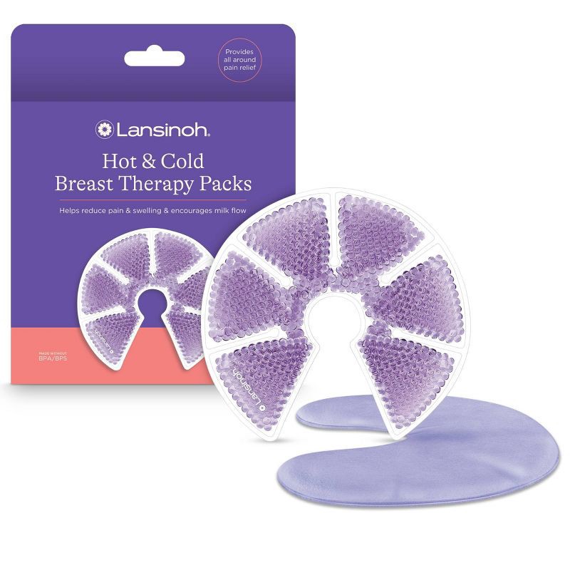 slide 1 of 10, Lansinoh Therapy Packs with Soft Covers, Hot and Cold Breast Pads - 2pk, 2 ct