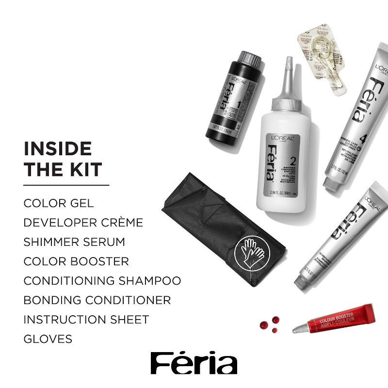 slide 5 of 7, L'Oreal Paris Feria High Intensity Shimmering Color Power Red - R48 Intense Deep Auburn - 1 Kit, 1 ct