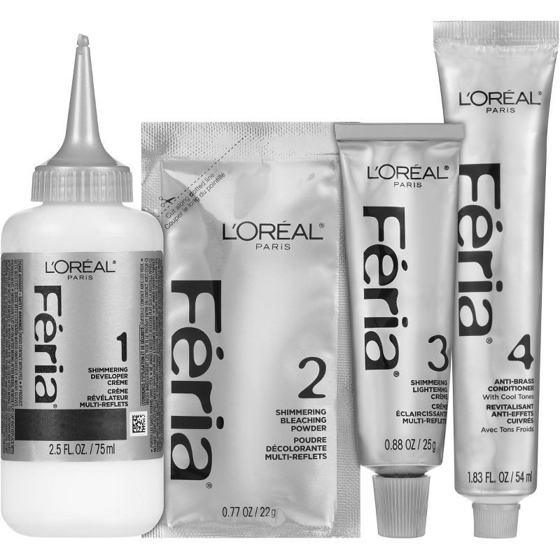 slide 2 of 10, L'Oreal Paris Feria Advanced Lightening System Permanent Hair Color - Extreme Platinum, 1 ct