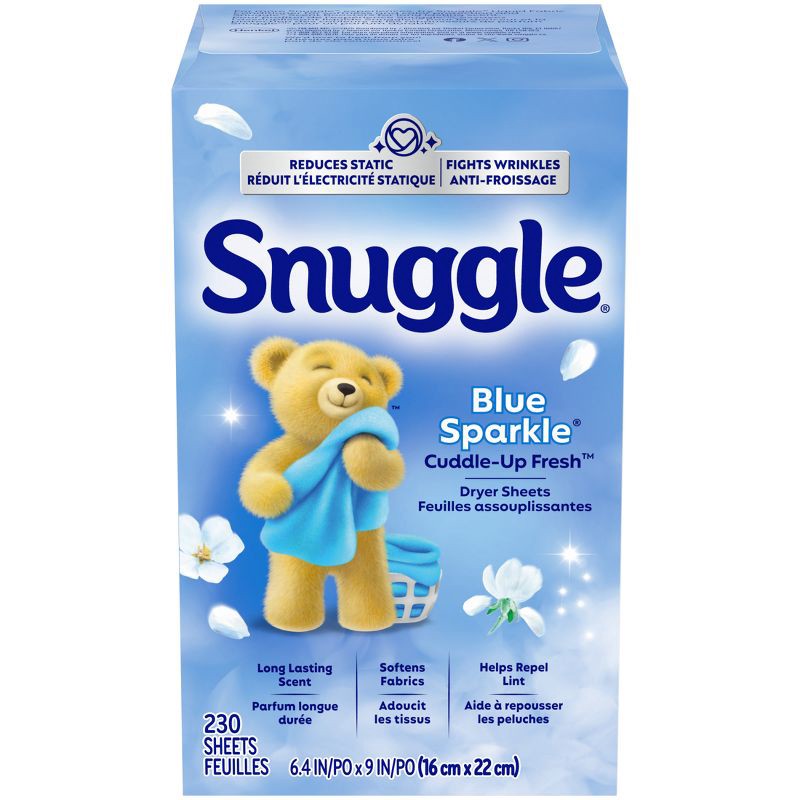 slide 8 of 9, Snuggle Blue Sparkle Fresh Scent Dryer Sheets - 230ct, 230 ct