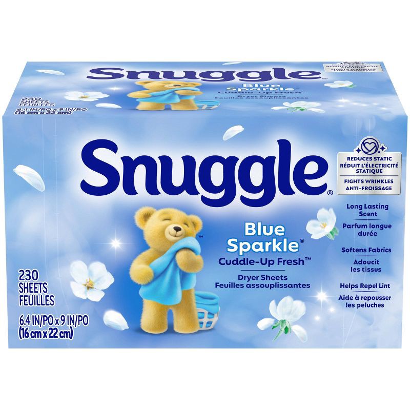 slide 1 of 9, Snuggle Blue Sparkle Fresh Scent Dryer Sheets - 230ct, 230 ct