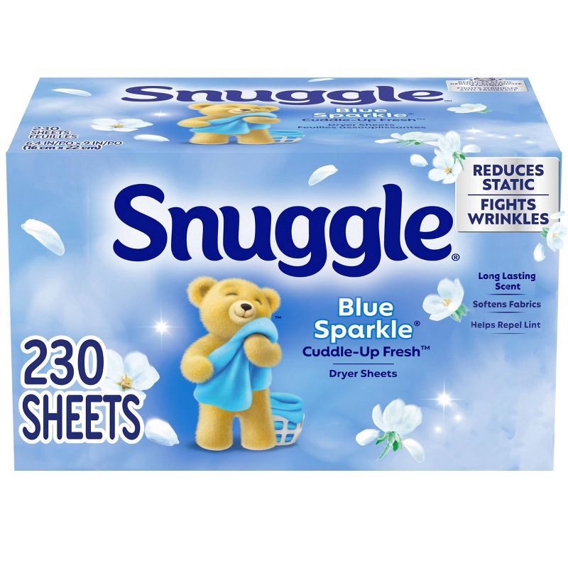 slide 1 of 10, Snuggle Blue Sparkle Fresh Scent Dryer Sheets - 230ct, 230 ct
