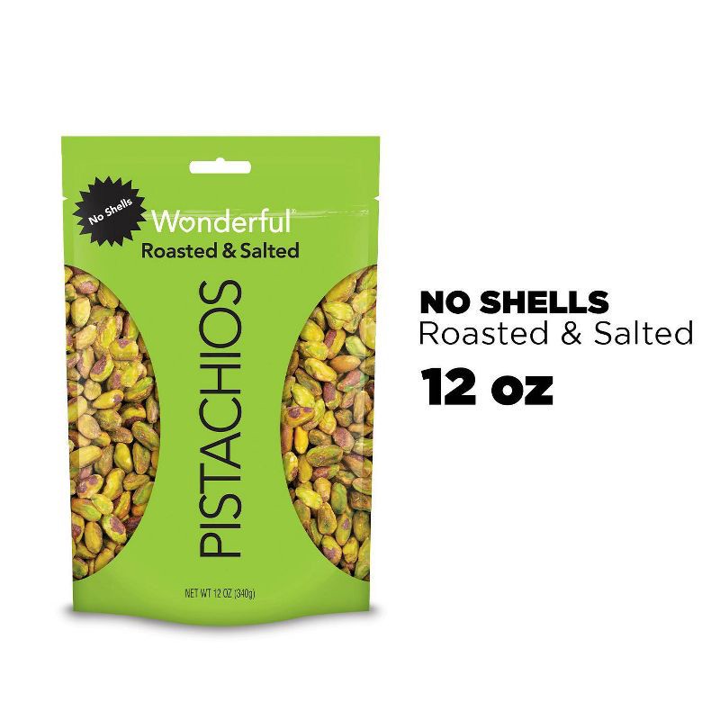 slide 5 of 5, Wonderful Roasted & Salted No Shells Pistachios - 12oz, 12 oz