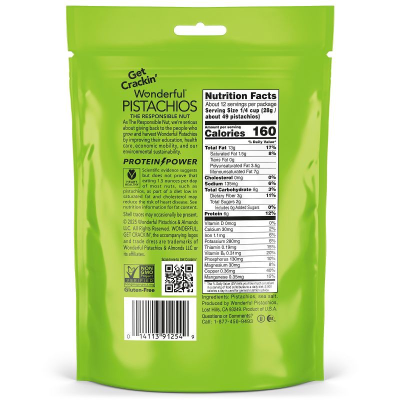 slide 7 of 7, Wonderful Roasted & Salted No Shells Pistachios - 12oz, 12 oz