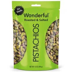 Wonderful Roasted & Salted No Shells Pistachios - 12oz