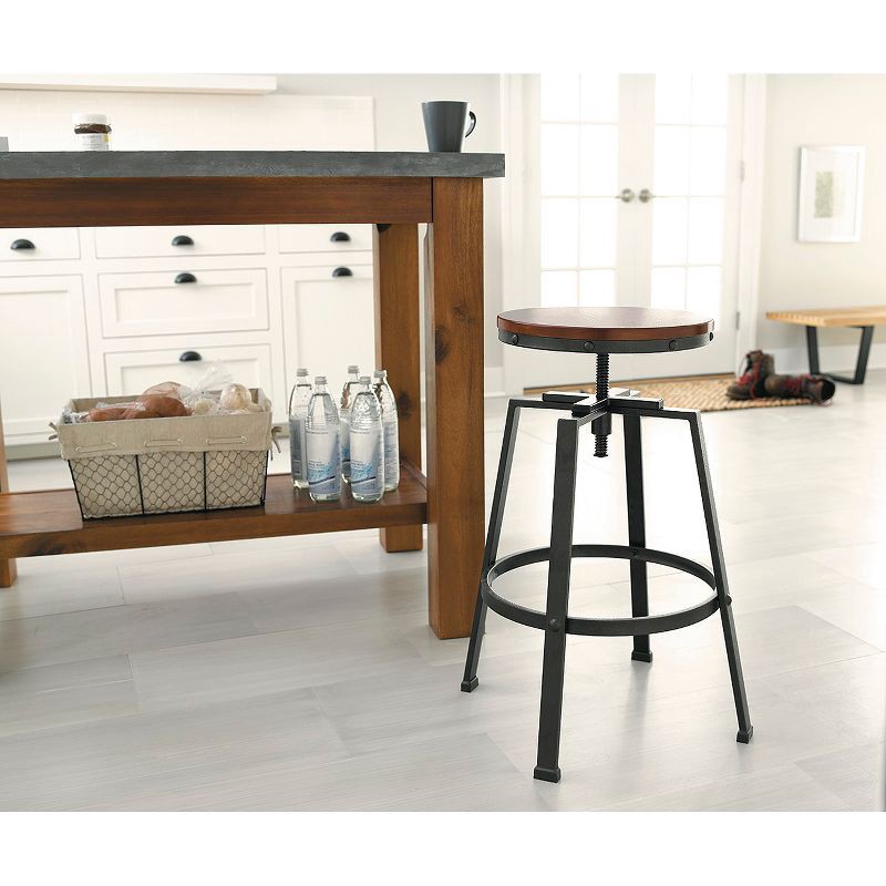 slide 4 of 5, Lewiston Adjustable Swivel Barstool Bronze - Threshold, 1 ct