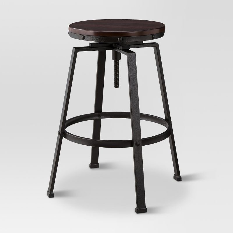 slide 1 of 5, Lewiston Adjustable Swivel Barstool Bronze - Threshold, 1 ct