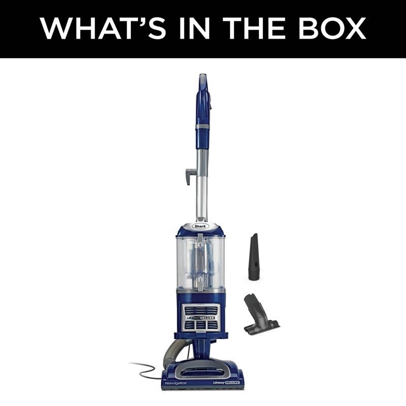 slide 10 of 16, Shark Navigator Lift-Away Deluxe Upright Vacuum - Blue NV360: HEPA Filter, Pet Hair, Multi-Surface, 25' Cord, 1 ct