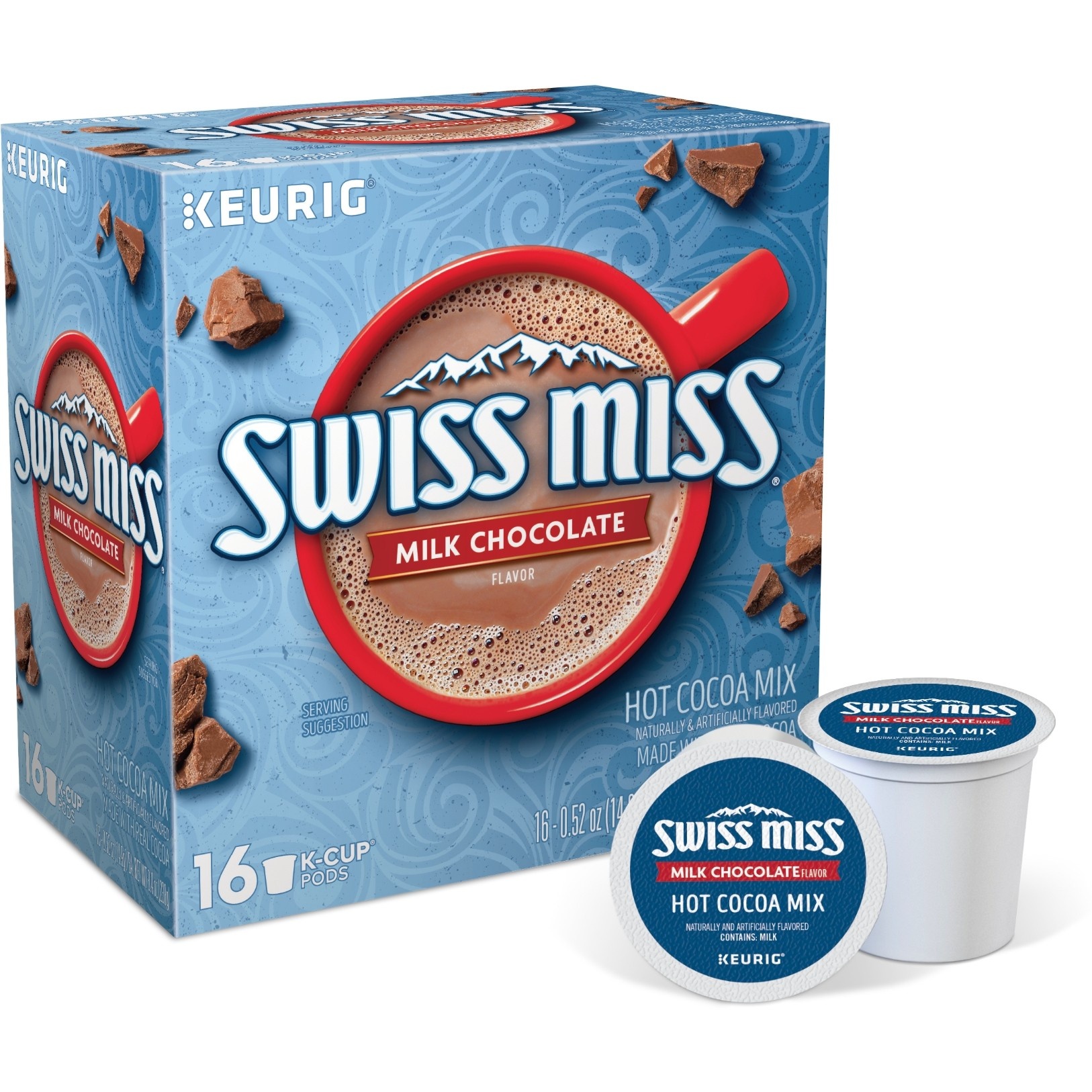 slide 1 of 1, Swiss Miss Milk Chocolate Hot Cocoa Keurig K-Cup Pods, 16 ct