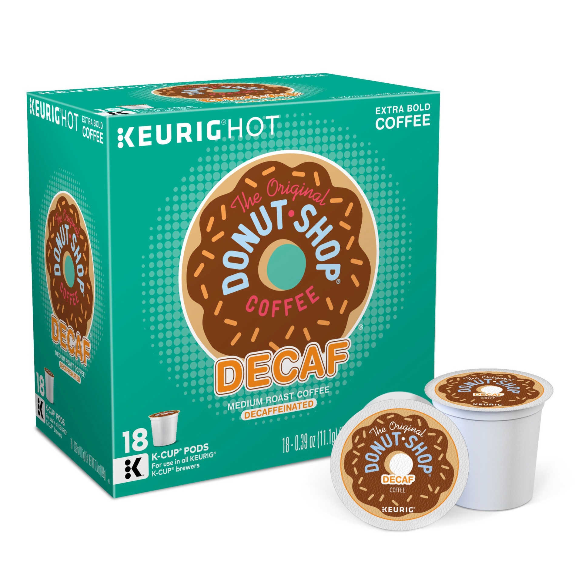 slide 1 of 6, The Original Donut Shop Medium Roast Coffee Keurig Decaf K-Cup Pods, 18 ct