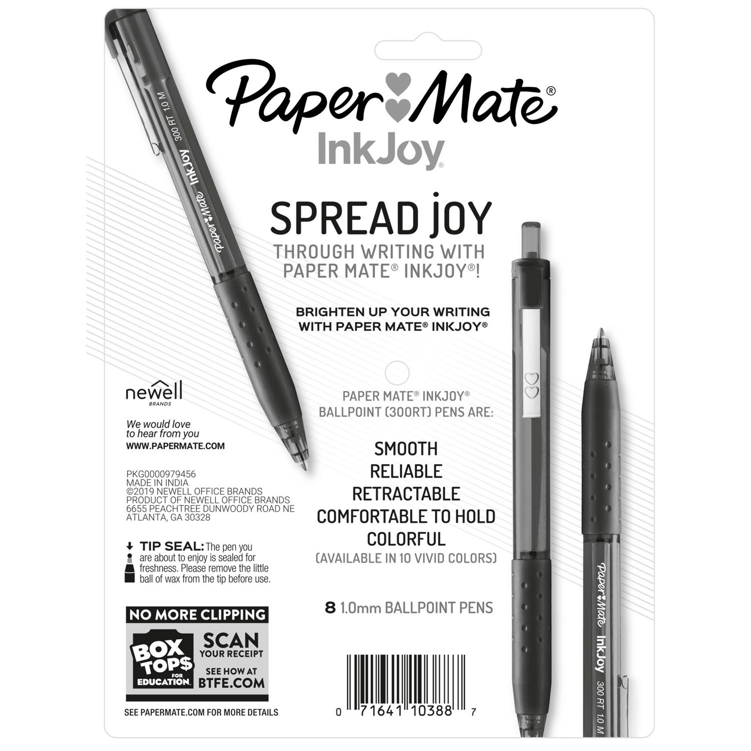 slide 6 of 6, Paper Mate Ink Joy 8pk 300RT Ballpoint Pens 1.0mm Black, 8 ct