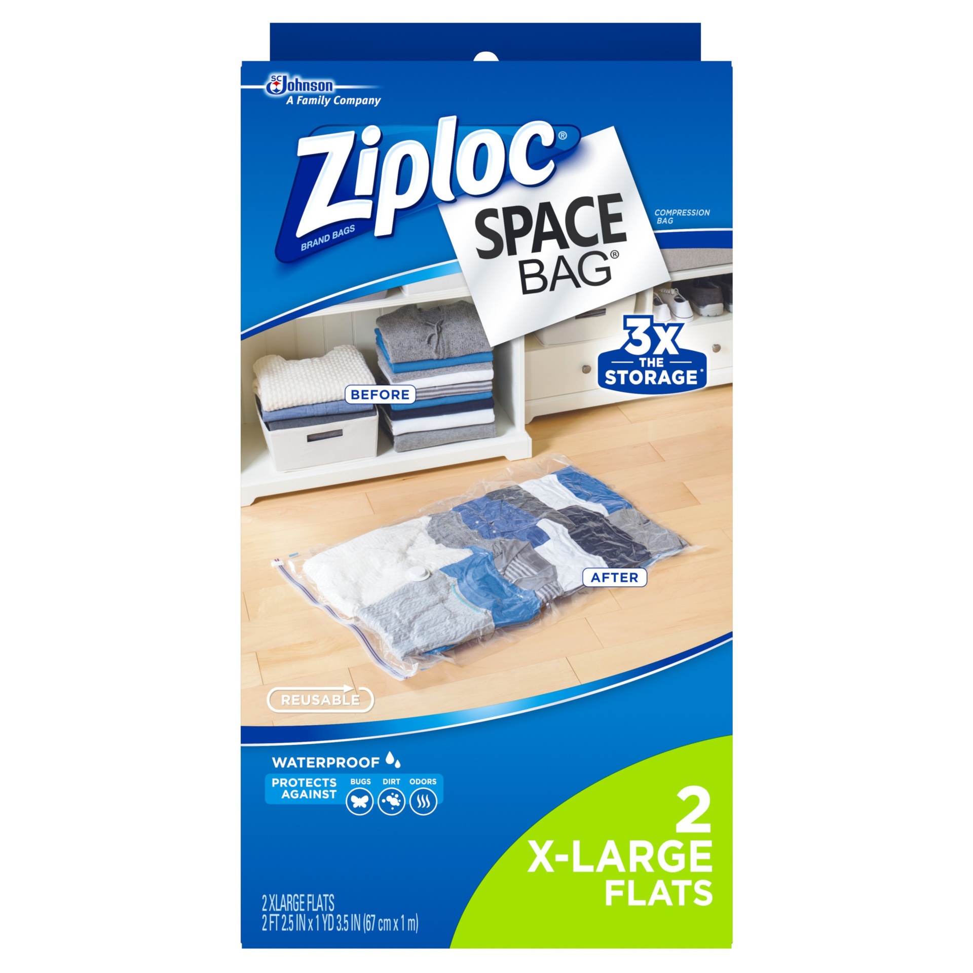 slide 1 of 8, Ziploc Space Bag (Extra Large), 2 ct