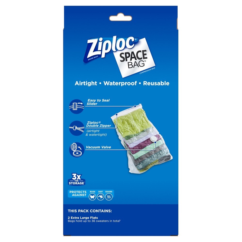 slide 3 of 8, Ziploc Space Bag (Extra Large), 2 ct