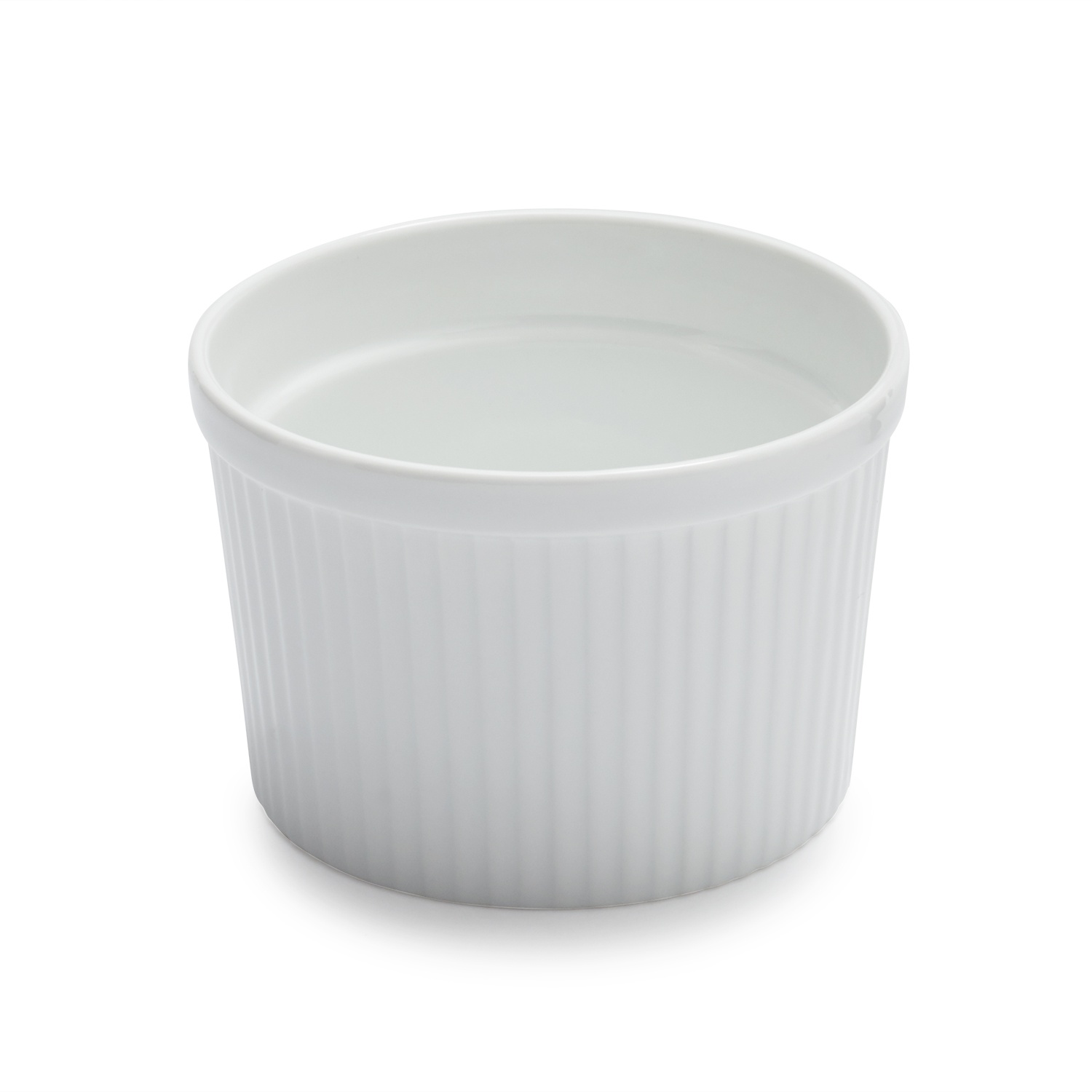 slide 1 of 1, Sur La Table Porcelain Round Souffl Dish with Ribbed Sides, 8 oz