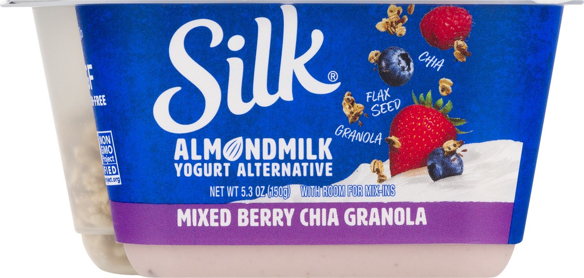 slide 8 of 10, Silk Almond Milk Dairy-Free Yogurt Alternative, Mixed Berry Chia Granola Mix-Ins, Soy-Free, Gluten-Free, Non-GMO Project Verified, 5.3 oz., 5.3 oz