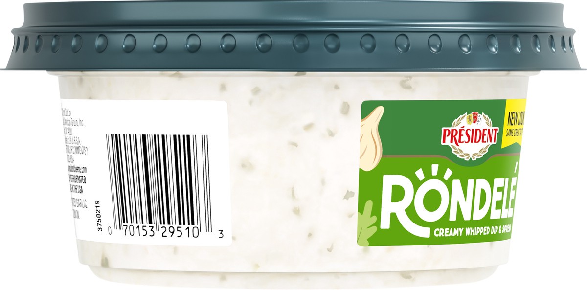 slide 9 of 9, Président Rondele Garlic and Herb Creamy Gourmet Dip & Spread Cheese, 6.5 oz
