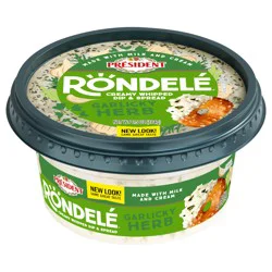 Président Rondele Garlic and Herb Creamy Gourmet Dip & Spread Cheese