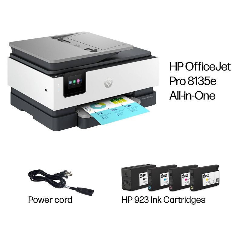 slide 5 of 17, HP Inc. HP OfficeJet Pro 8135e Wireless All-in-One Color Printer Scanner Copier with Instant Ink and HP+ (40Q35A), 1 ct