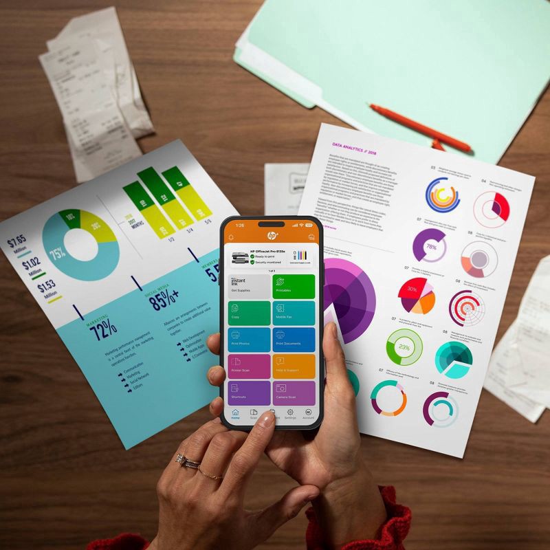 slide 15 of 17, HP Inc. HP OfficeJet Pro 8135e Wireless All-in-One Color Printer Scanner Copier with Instant Ink and HP+ (40Q35A), 1 ct