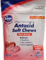 slide 1 of 1, Kroger Antacid Soft Cherry Chews, 36 ct