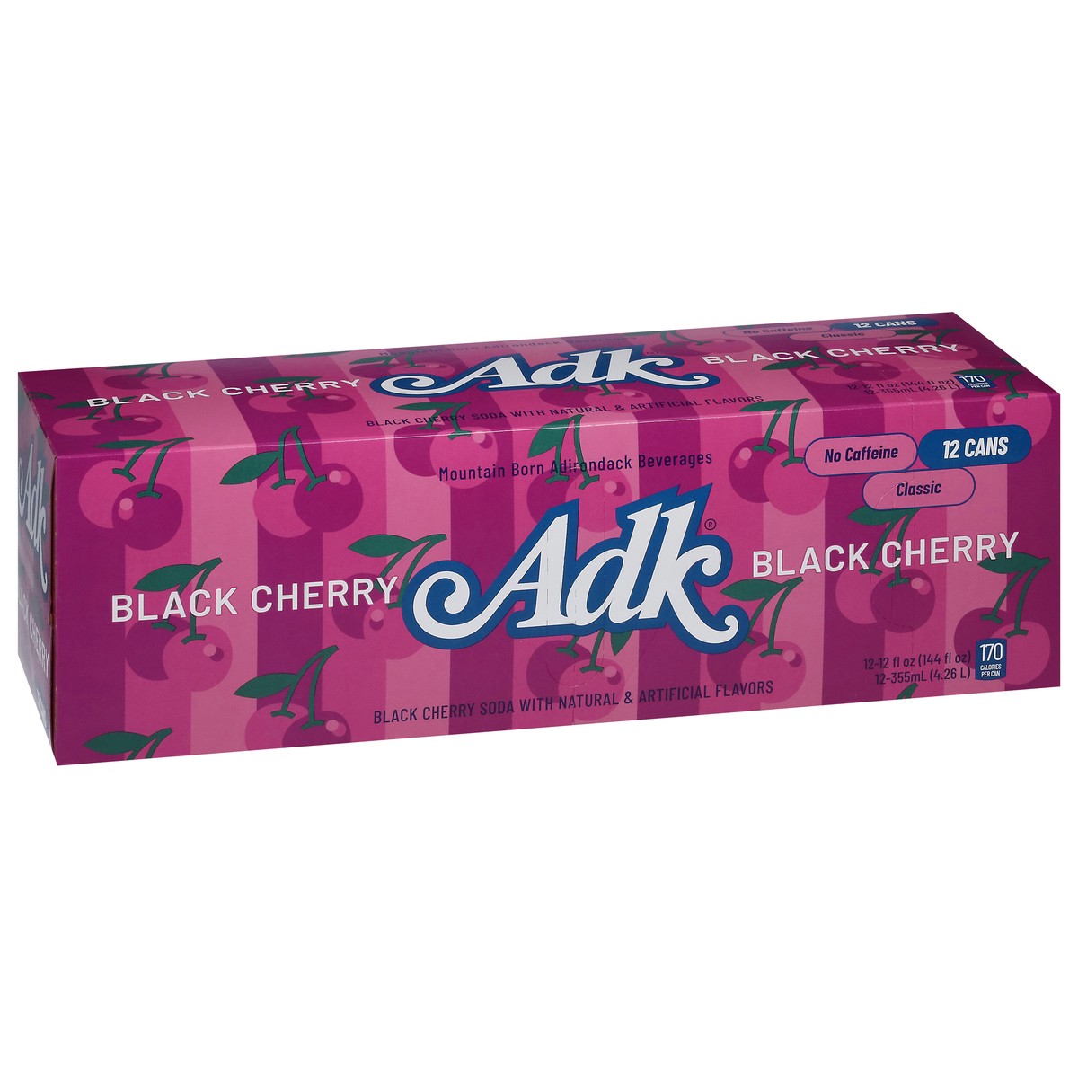 slide 4 of 4, ADK Black Cherry Soda 12 - 12 fl oz Cans, 144 fl oz