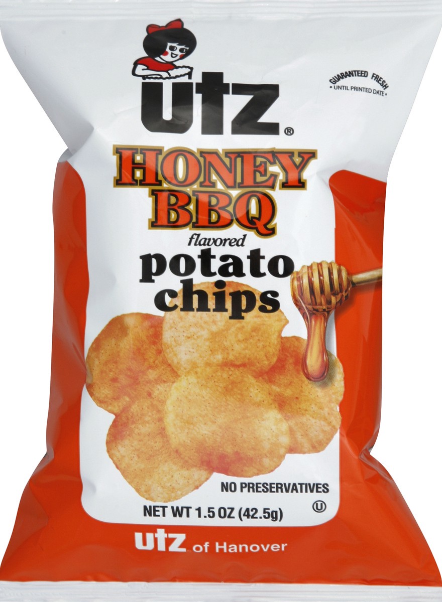 slide 2 of 5, Utz Utz Honey Barbeque Potato Chips - 1.5 oz, 1.5 oz