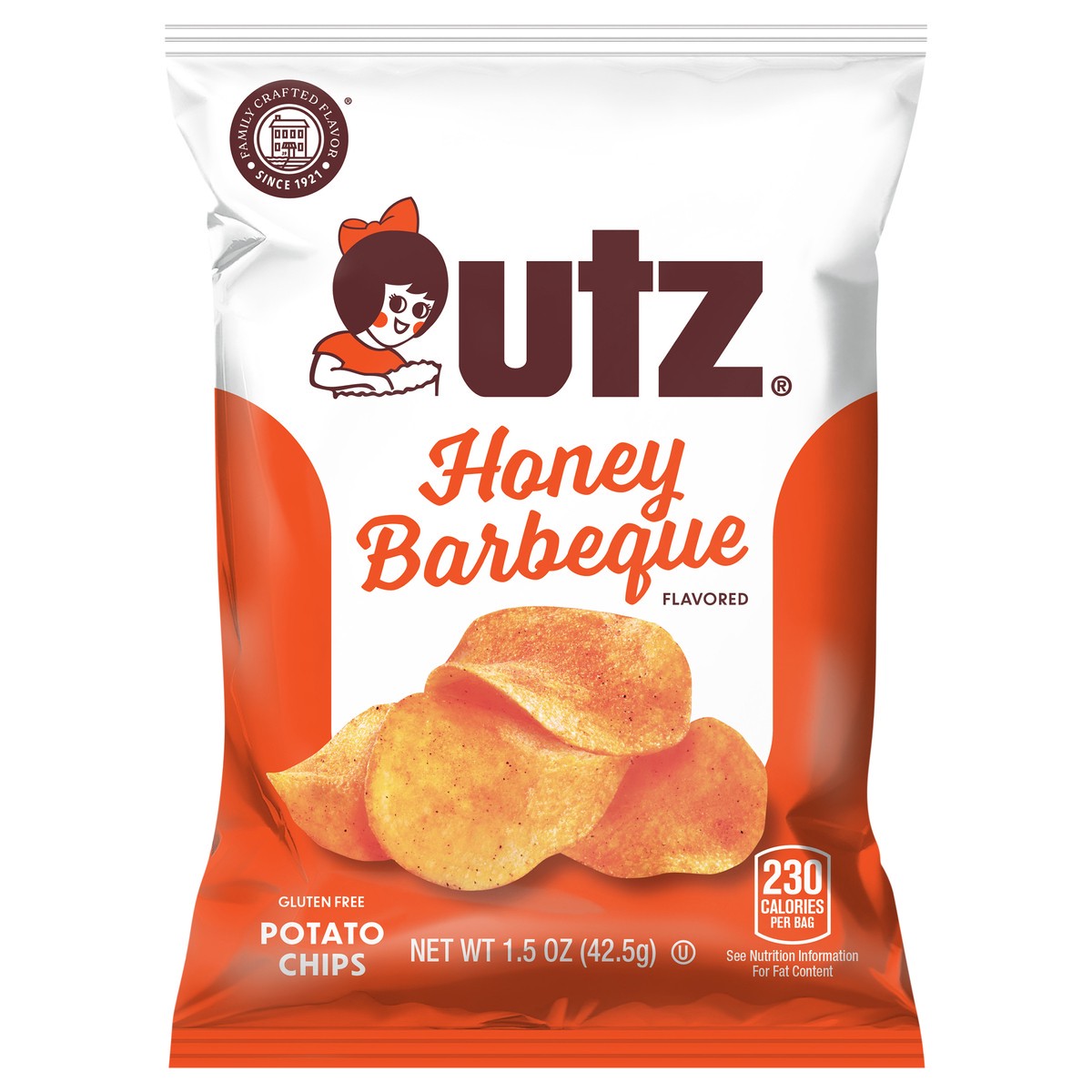 slide 1 of 5, Utz Utz Honey Barbeque Potato Chips - 1.5 oz, 1.5 oz