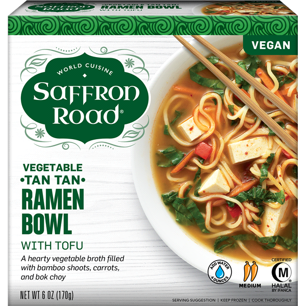 slide 1 of 6, Saffron Road Ramen Bowl, with Tofu, Vegetable Tan Tan, Medium, 6 oz