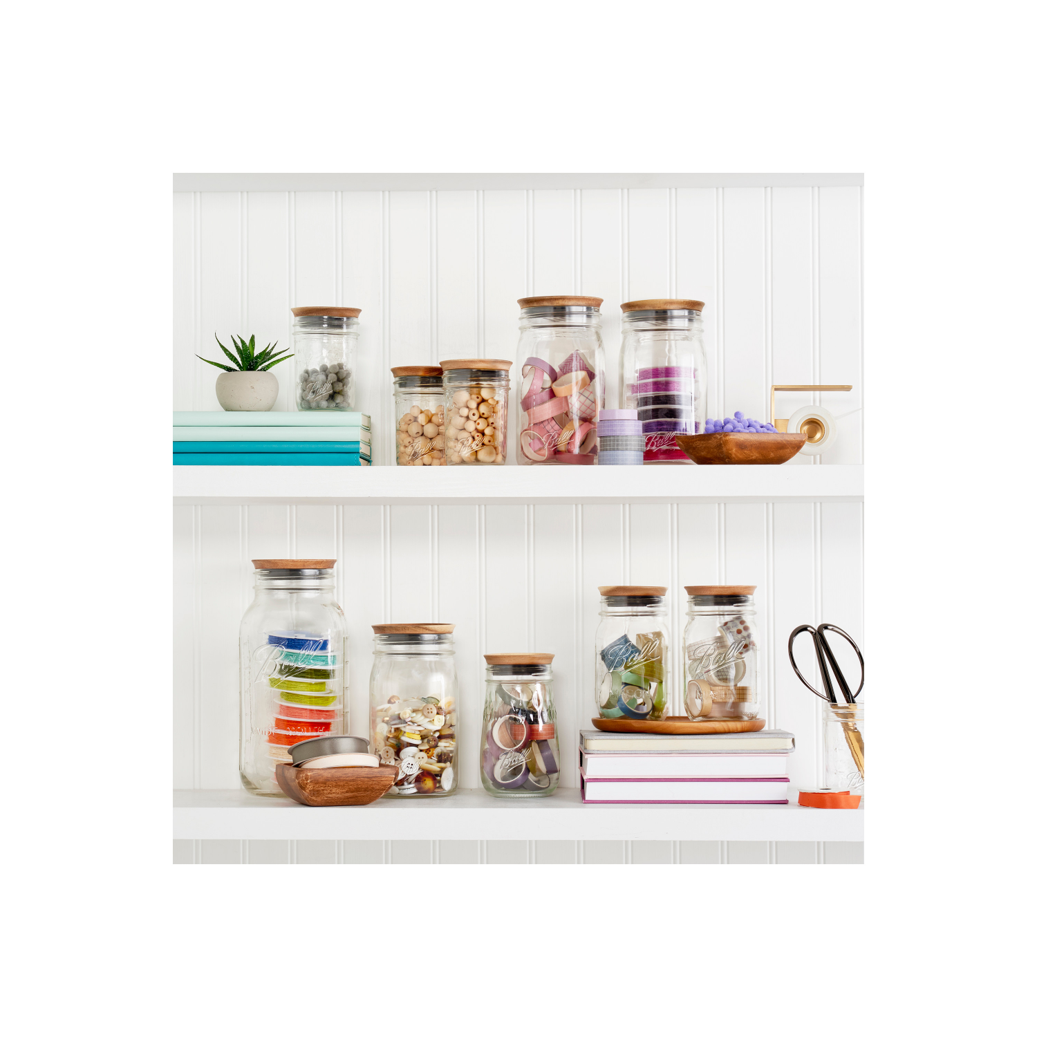 slide 2 of 5, Ball Wooden Lids Reg Mouth, 3 ct