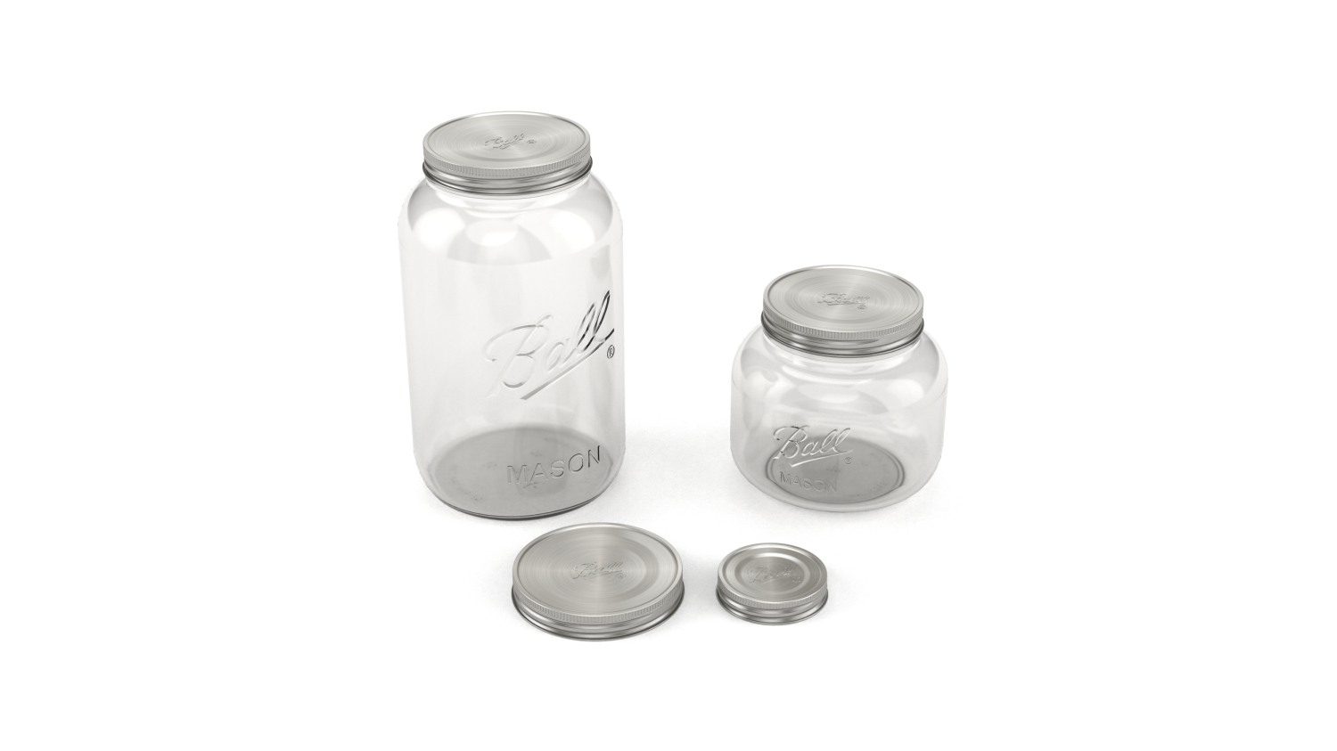 slide 1 of 1, Ball 64oz Glass Half Gallon Storage Jar Clear, 64 oz