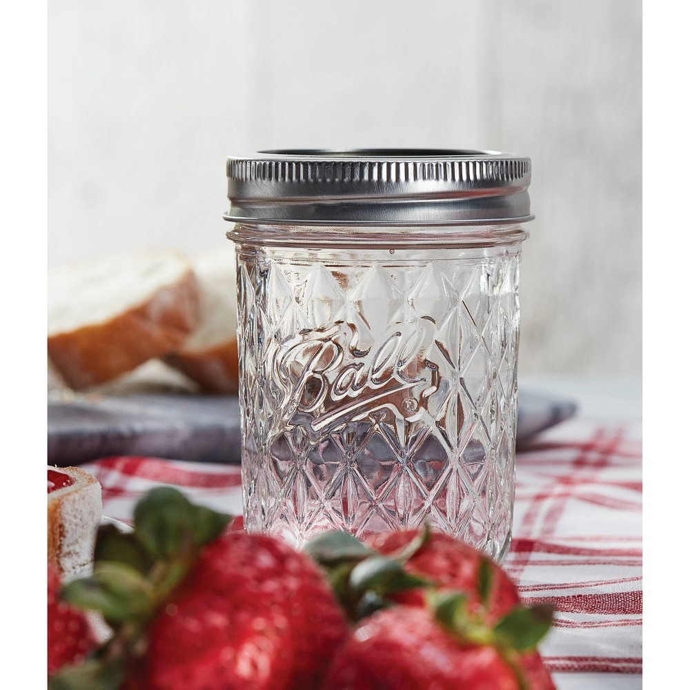 slide 5 of 5, Ball Quilted Crystal Jelly Jars, 12 ct, 12 ct