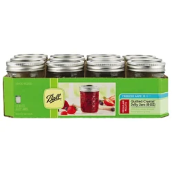 Ball Quilted Crystal Jelly Jars, 12 ct