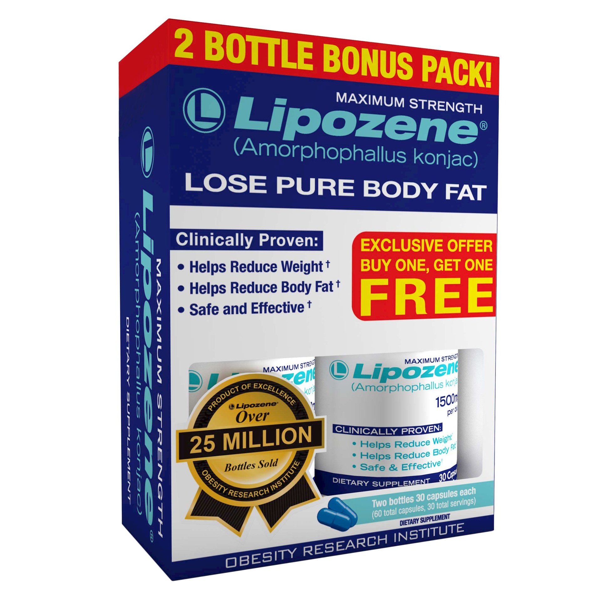 slide 1 of 4, Lipozene Maximum-Strength Weight Loss Capsules - 30ct/2pk, 30 ct, 2 ct