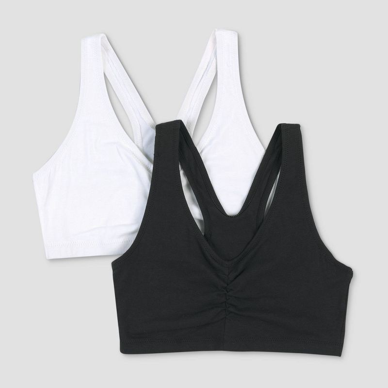 Hanes Women's Comfort Flex Fit Stretch Cotton Bra 2pk H570 - White/Black XL