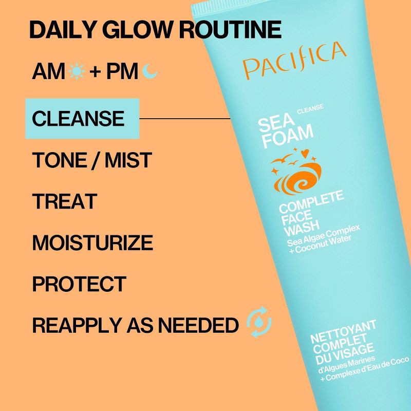 slide 5 of 9, Pacifica Sea Foam Complete Face Wash - Coconut - 5 fl oz, 5 fl oz