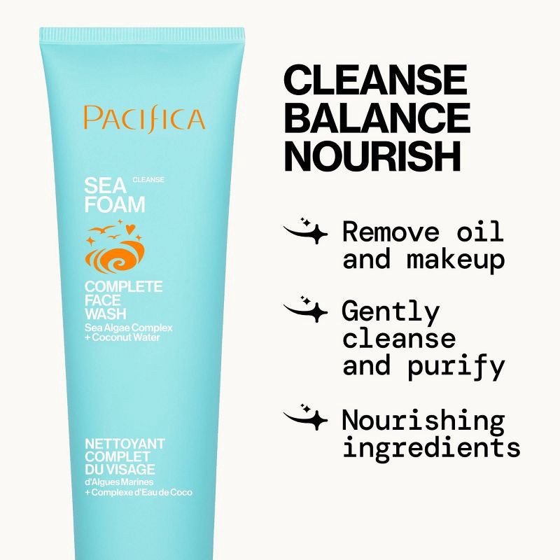 slide 6 of 9, Pacifica Sea Foam Complete Face Wash - Coconut - 5 fl oz, 5 fl oz