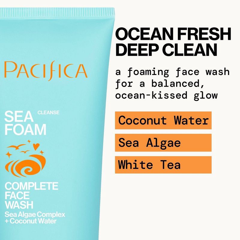 slide 8 of 9, Pacifica Sea Foam Complete Face Wash - Coconut - 5 fl oz, 5 fl oz