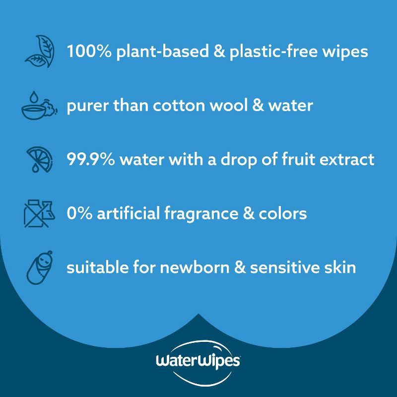 slide 4 of 10, WaterWipes Plastic-Free Original Unscented 99.9% Water Based Baby Wipes - 240ct, 240 ct