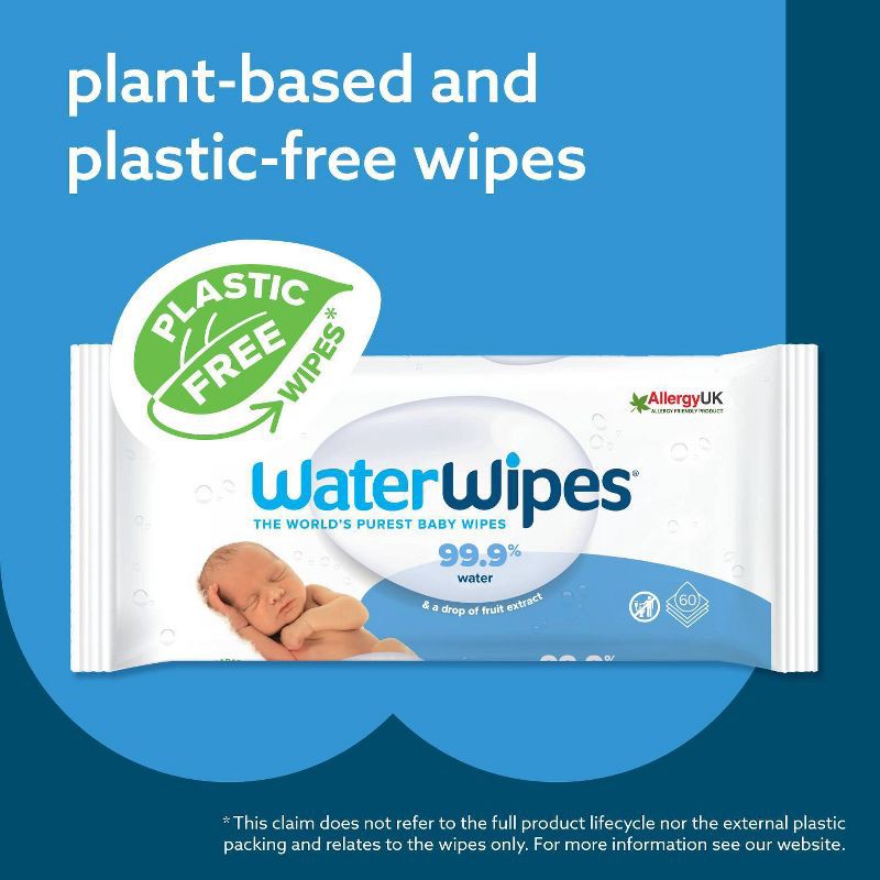 slide 7 of 8, WaterWipes Plastic-Free Original Unscented 99.9% Water Based Baby Wipes - 240ct, 240 ct