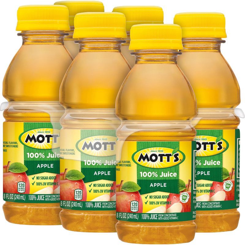 slide 7 of 11, Mott's 100% Original Apple Juice - 6pk/8 fl oz Bottles, 6 ct; 8 fl oz