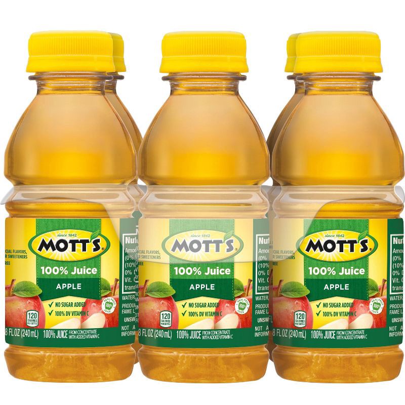 slide 8 of 11, Mott's 100% Original Apple Juice - 6pk/8 fl oz Bottles, 6 ct; 8 fl oz