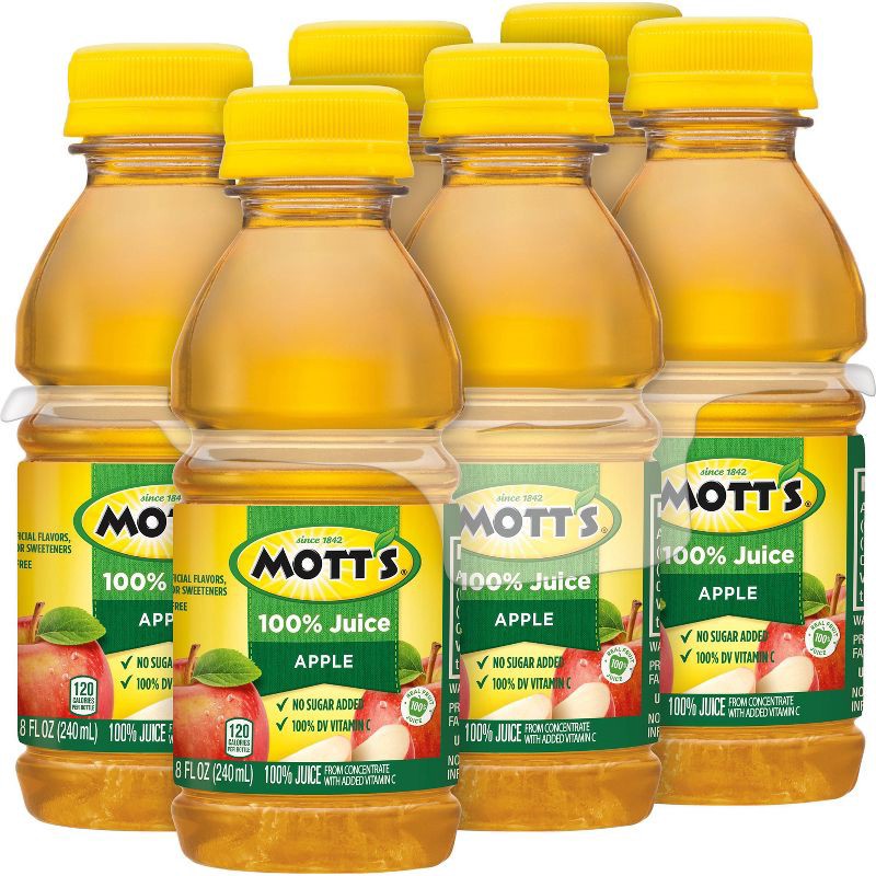 slide 11 of 11, Mott's 100% Original Apple Juice - 6pk/8 fl oz Bottles, 6 ct; 8 fl oz