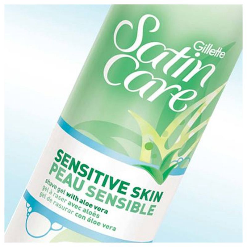 slide 5 of 7, Gillette Satin Care Sensitive Skin Women's Shave Gel Twin Pack - 7oz/2pk, 2 ct; 7 oz