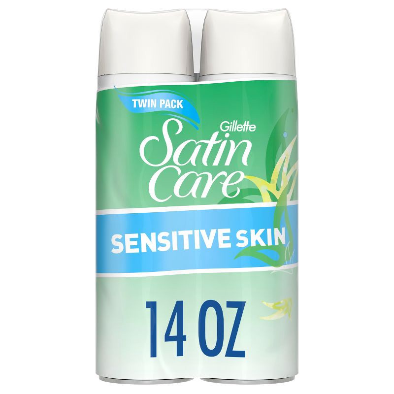 slide 1 of 8, Gillette Satin Care Sensitive Skin Women's Shave Gel Twin Pack - 7oz/2pk, 2 ct; 7 oz