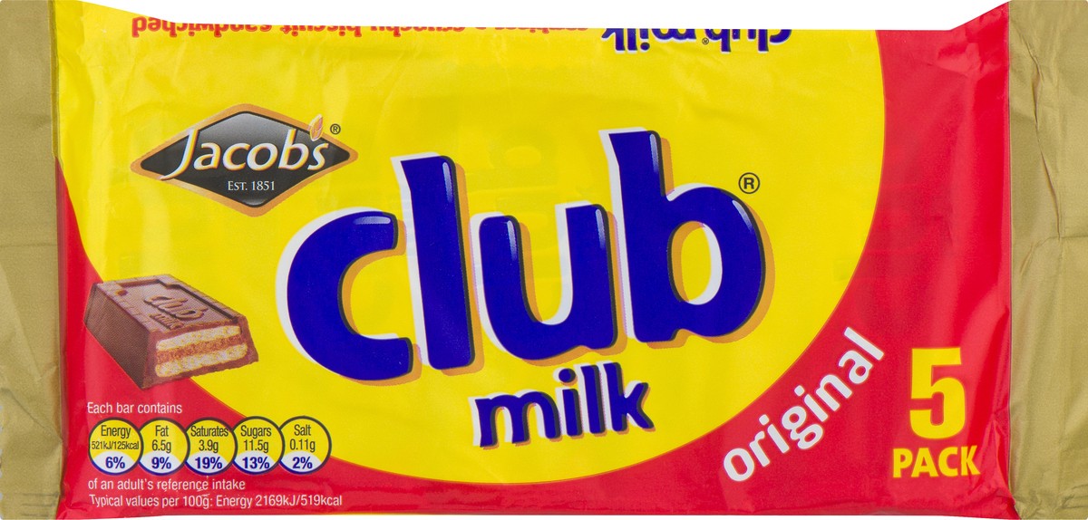 slide 1 of 9, Jacob's Original Club Milk 5 ea, 5 ct