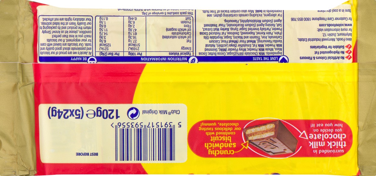 slide 4 of 9, Jacob's Original Club Milk 5 ea, 5 ct