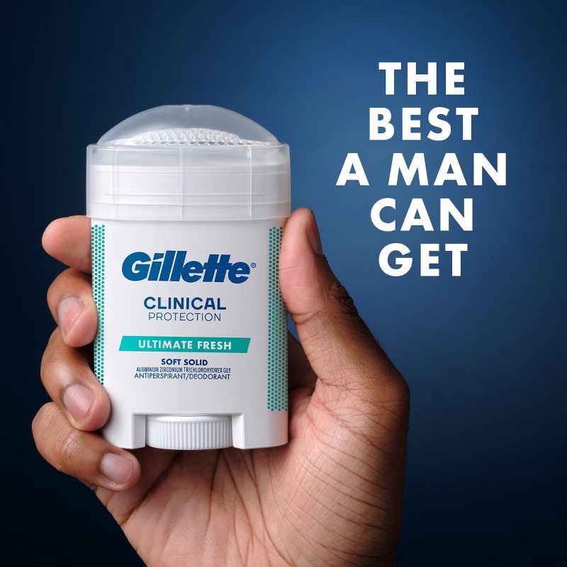 slide 2 of 15, Gillette Clinical Soft Invisible Solid Ultimate Fresh Antiperspirant & Deodorant - 2.6oz, 2.6 oz